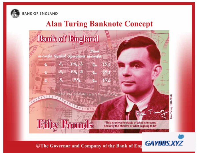 英国新版50英镑钞票将采用图灵的肖像 
