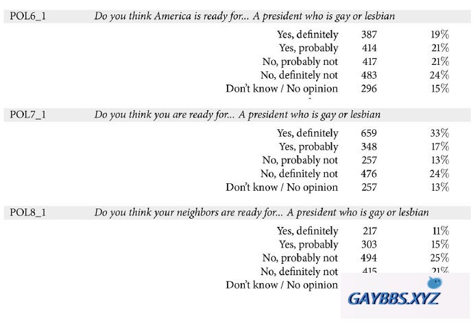 民调：如果是总统是同性恋，半数美国人能接受 