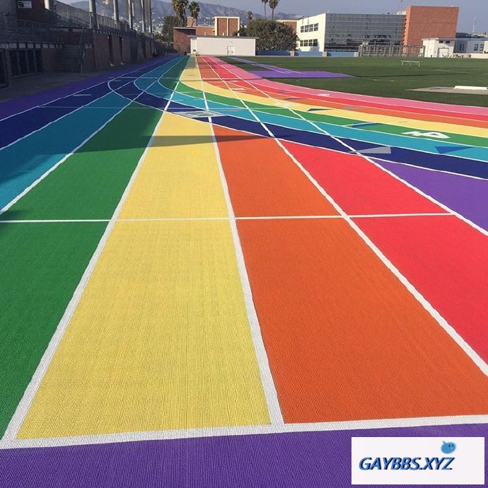 Nike把洛杉矶一个体育场的跑道改成了彩虹色 Nike,彩虹色