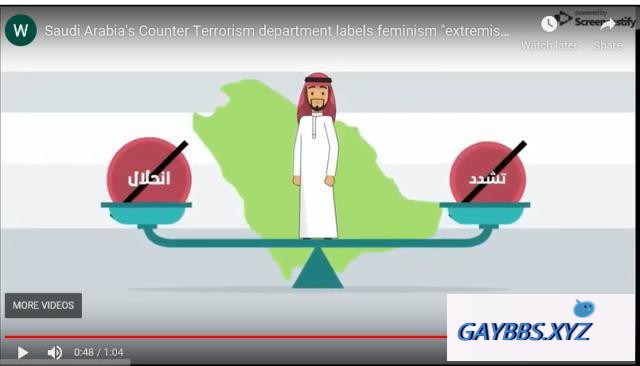 沙特宣传片称女权思想、同性恋等属极端主义 三天后删帖 沙特,同性恋,极端主义