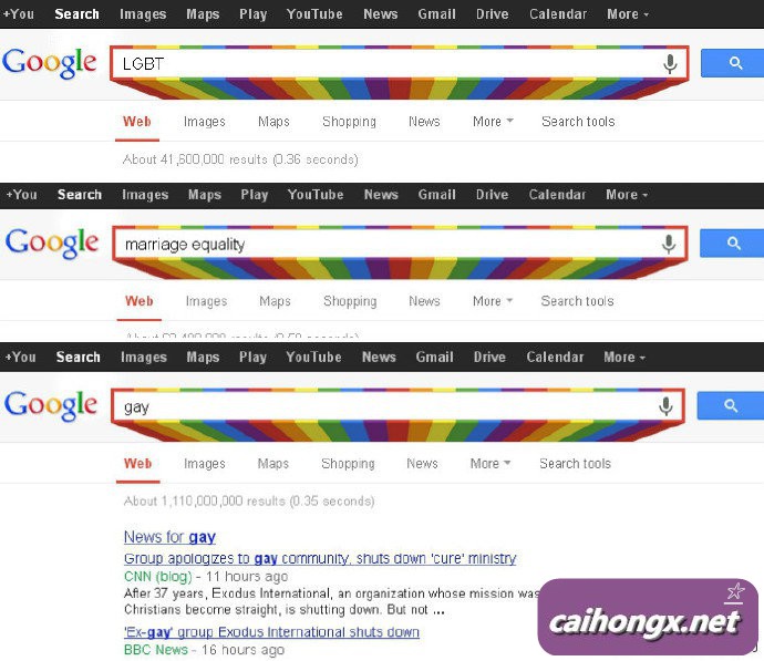 Google又开始为LGBT搜索词显示彩虹 LGBT