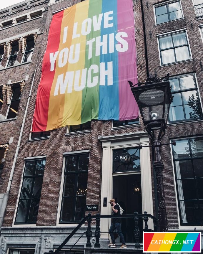 彩虹遍布阿姆斯特丹 彩虹旗