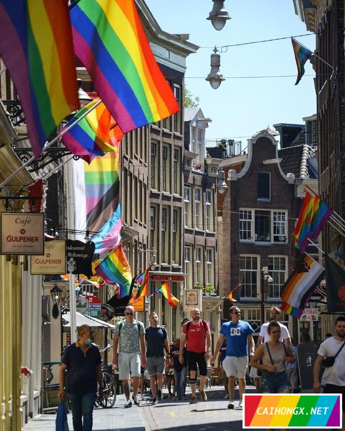 彩虹遍布阿姆斯特丹 彩虹旗