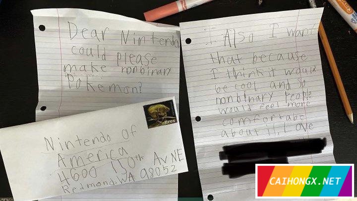 孩子写信请求推出非二元性别神奇宝贝 