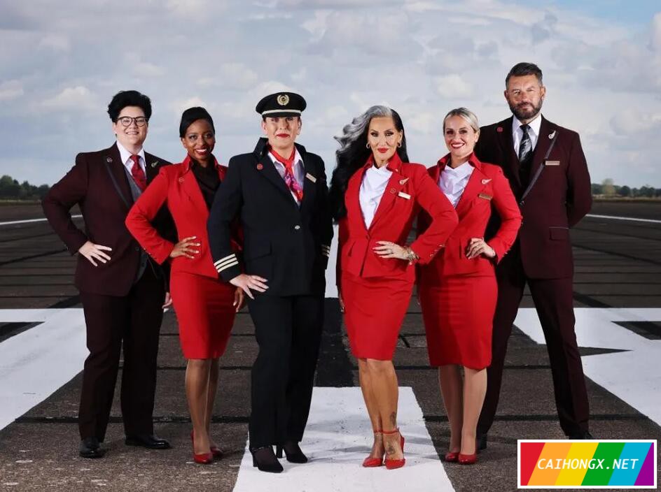 维珍航空允许工作人员按照个人喜好穿著不同的性别制服 维珍航空